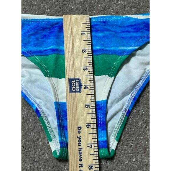 Skye Bikini Swim Bottom Womens Small Side Tie Blue White Striped Stretch - Picture 4 of 8